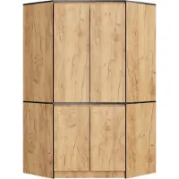 Akord Hoekkast S100 / Kleidingkast met 4 Deuren / Furniture Factory / Craft Eik / 100 x 180 x 50 cm