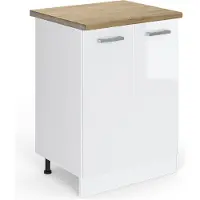 Vicco R-Line Keukenonderkast – 60 cm, WB Eik Wit Hoogglans