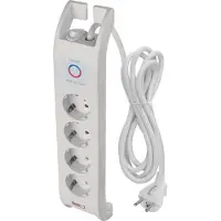 Emos stekkerdoos met 4 stopcontacten, overspanningsbeveiliging, 2 meter kabel, schakelaar en LED-indicator, 900 J, lekstroom 15000 A, model P54212