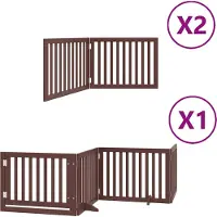vidaXL Hondenhek inklapbaar 8 panelen 640 cm populierenhout bruin