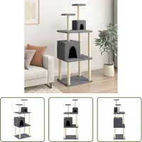 The Living Store De Living Store krabpaal met sisal krabpalen, donkergrijs, 167 cm
