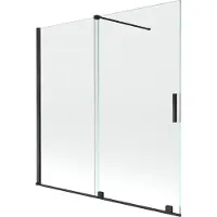 Mexen Velar badwand 2-delige schuifdeur 160 x 150 , transparant, zwart - 896-160-000-01-70
