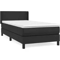 Syfax Boxspring met matras kunstleer zwart 90x190 cm