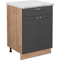 Vicco Fame-Line Keukenonderkast – 60 cm met lade, WB Marmer Antraciet-goud