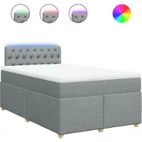 vidaXL Boxspring met matras stof lichtgrijs 120x200 cm