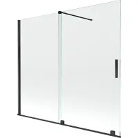 Mexen Velar badscherm voor badkuip 2-delig schuifbaar 180 x 150 , transparant, zwart - 896-180-000-01-70