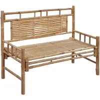 The Living Store De Living Store tuinbank met kussen, 120 cm, bamboe