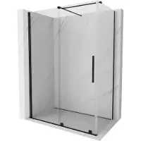 Mexen Velar schuifbare douchecabine 160 x 80 , transparant, zwart - 871-160-080-01-70