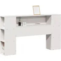 vidaXL Hoofdbord met opbergruimte 135 cm massief grenenhout wit
