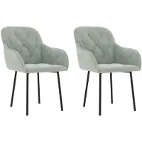Syfax Eetkamerstoelen 2 st fluweel lichtgrijs