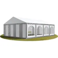 TOOLPORT Partytent 5x8 m, PVC 750, met Grondframe, grijs wit