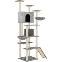 Syfax Kattenmeubel met sisal krabpalen 191 cm lichtgrijs