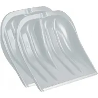 Kadax Sneeuwspade, 49 cm breed, sneeuwschep zonder steel, sneeuwschuiver, sneeuwruimer, kunststof sneeuwschop, sneeuwschuip (2, zilver met aluminium rand)
