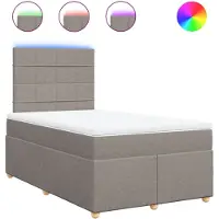 vidaXL Boxspring met matras stof taupe 120x190 cm