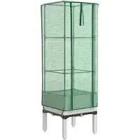 vidaXL Plantenbak verhoogd met kashoes 40x40x140 cm rattanlook