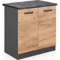 Vicco R-Line Wastafelkast – 80 cm, WB Antraciet Krachtige eik goud