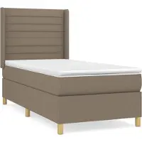 vidaXL Boxspring met matras stof taupe 90x190 cm