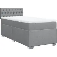 vidaXL Boxspring met matras stof lichtgrijs 100x200 cm