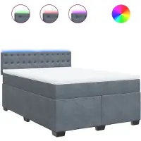 Syfax Boxspring met matras fluweel donkergrijs 160x200 cm