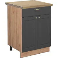 Vicco Fame-Line Keukenonderkast – 60 cm met lade, WB Eik Antraciet-goud