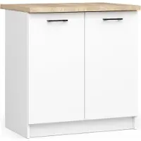 Akord Keukenkast modulaire OLIWIA S80 met Verkblad / Onderkast met 2 Deuren / Furniture Factory / Wit / 80 x 85 x 46 cm