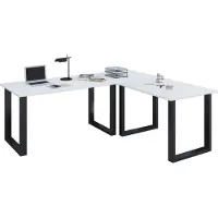 VCM Houten Bureau | Hoekbureau Plain | 130x130 | L Vorm Links of Rechts | Werktafel Plaat 50 cm Diep | Computertafel Kantoormeubilair - Lona U