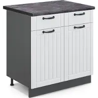 Vicco Fame-Line Keukenonderkast – 80 cm, WB Antraciet Wit Landhuis