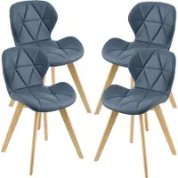 En.casa Eetkamerstoel Almhult 81x57x49 cm set van 4 blauw