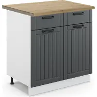 Vicco Fame-Line Keukenonderkast – 80 cm, WB Eik Antraciet landhuis