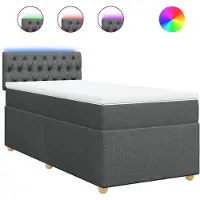 vidaXL Boxspring met matras stof donkergrijs 100x200 cm