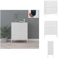vidaXL - Ladekast - 80x35x101,5 - cm - staal - wit