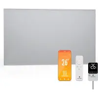 Blumfeldt Infrarood wandverwarming 600W – Wandmontage, Externe thermostaat, App-bediening, 95 % energie-efficiëntie, Voor 10-15 m², Aluminium, Oververhittingsbeveiliging, Badkamer