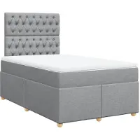 vidaXL Boxspring met matras stof lichtgrijs 120x190 cm