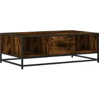 vidaXL Salontafel 100x57x35 cm bewerkt hout en metaal gerookt eiken