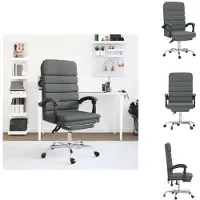 vidaXL bureaustoel met massagefunctie, donkergrijs, gestoffeerd - Bureaustoelen