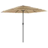 Syfax Parasol met LED's en stalen paal 248x248x248 cm bruin