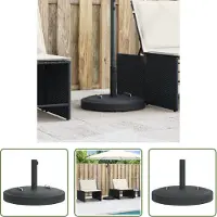 The Living Store Parasolbasis - Parasolvoet - Parasolvoet met handgrepen voor stok van Ø38 / 48 mm 25 kg rond - Tuinset - Outdoor Decoratie - Patio Furniture