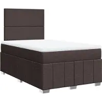 vidaXL Boxspring met matras stof donkerbruin 120x200 cm
