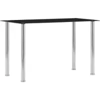 Syfax Eettafel 120x60x75 cm gehard glas zwart