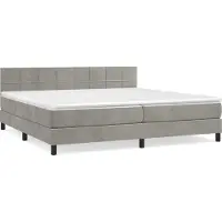 Syfax Boxspring met matras fluweel lichtgrijs 200x200 cm