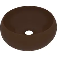 Syfax Wastafel rond 40x15 cm keramiek mat donkerbruin
