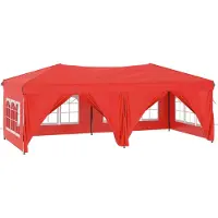 Syfax Partytent inklapbaar met zijwanden 3x6 m rood