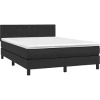 Syfax Boxspring met matras kunstleer zwart 140x190 cm