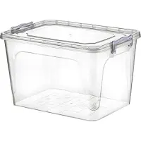 Chomik Opbergbox, opbergcontainer, transparante box, plastic box, inklapbare box, plastic box met deksel, 30 liter