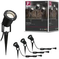 Paulmann - LED-tuinspots - 3x3,5W 3000K IP65 92mm Zwart Aluminium (3 stuks)