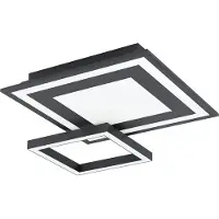 Eglo Slimme plafondlamp Connect Savatarila-Z, dimbaar, zwart, Woon-/ Eetkamer, metaal, Modern, Slimme plafondlamp