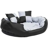 Syfax Hondenkussen omkeerbaar en wasbaar 85x70x20 cm grijs en zwart