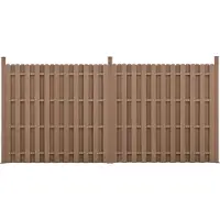 Neu.holz WPC omheining voor de tuin, privacy scherm, windscherm, lamellenomheining, omheining, 376x185 cm, bruin [nieuw.holz]
