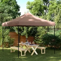 Prolenta Maison Exclusive - Opvouwbare partytent, pop-up model, bruin, 292x292x315 cm