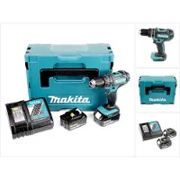 Makita DHP 482 RTJ accu klopboormachine 18V 62Nm in Makpac + 2x 5.0 Ah accu + lader
